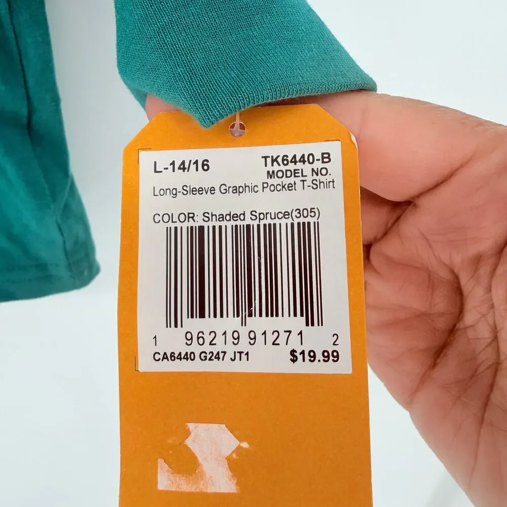 Carhartt Kids Short Sleeve Pocket T-Shirt TK6243-B Large 14/16 NWT‎